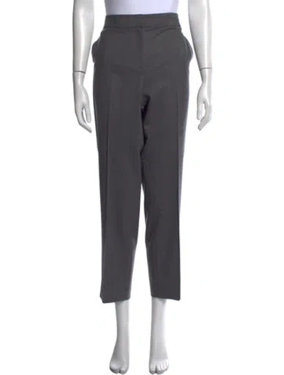 Pre-owned St John Wool Straight Leg Pants In Grey