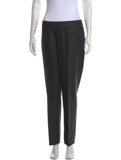 Pre-owned St John Wool Straight Leg Pants In Grey