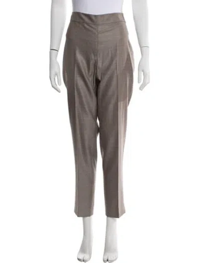 Pre-owned St John Wool Straight Leg Pants In Grey