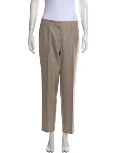 Pre-owned St John Wool Straight Leg Pants In Neutrals