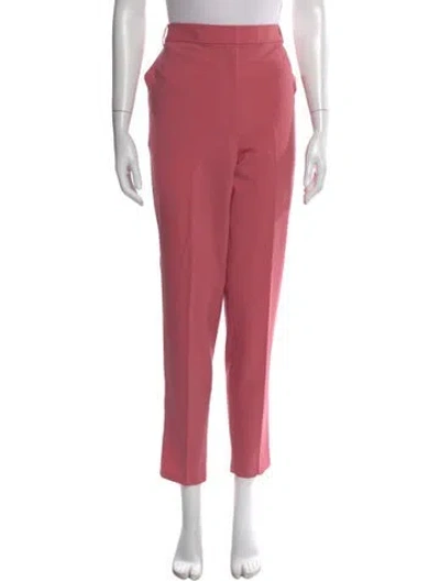 Pre-owned St John Wool Straight Leg Pants In Pink
