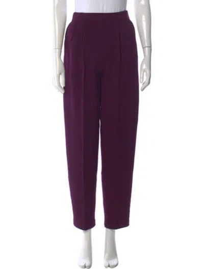 Pre-owned St John Wool Straight Leg Pants In Purple