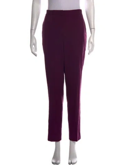 Pre-owned St John Wool Straight Leg Pants In Purple