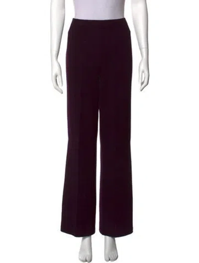Pre-owned St John Wool Straight Leg Pants In Purple