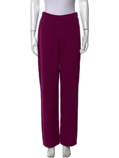 Pre-owned St John Wool Straight Leg Pants In Purple