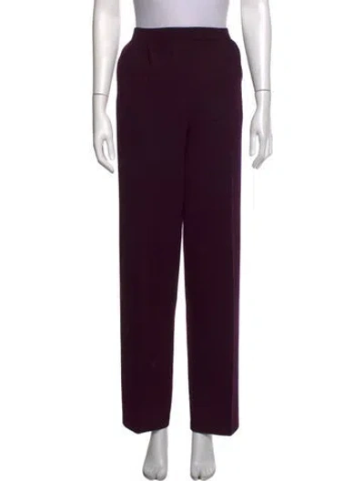 Pre-owned St John Wool Straight Leg Pants In Purple