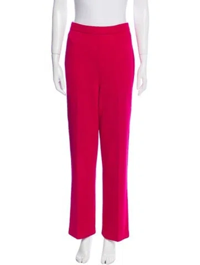 Pre-owned St John Wool Straight Leg Pants In Red