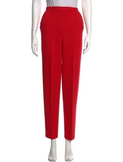 Pre-owned St John Wool Straight Leg Pants In Red