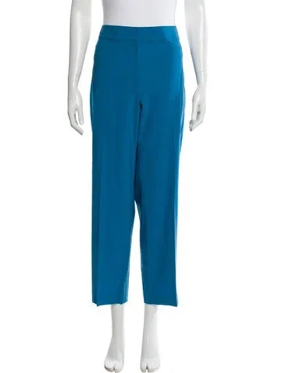 Pre-owned St John Wool Straight Leg Pants W/ Tags In Blue