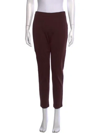 Pre-owned St John Wool Straight Leg Pants W/ Tags In Burgundy