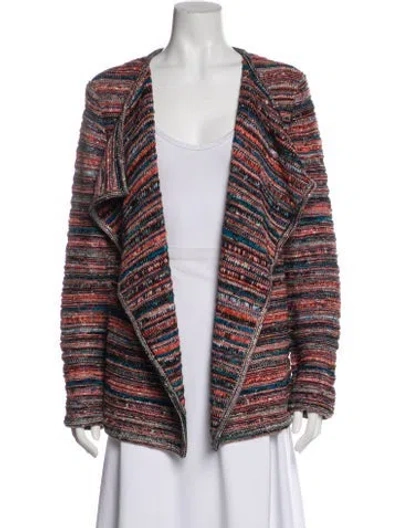 Pre-owned St John Wool Striped Blazer In Multi