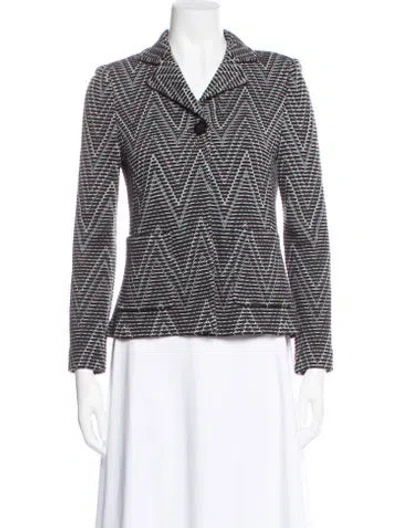 Pre-owned St John Wool Striped Blazer In Multi