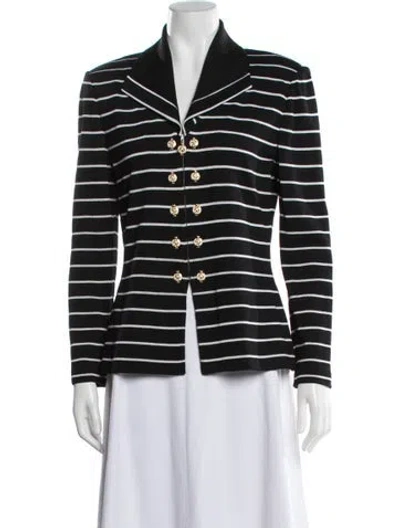 Pre-owned St John Wool Striped Blazer In Multi