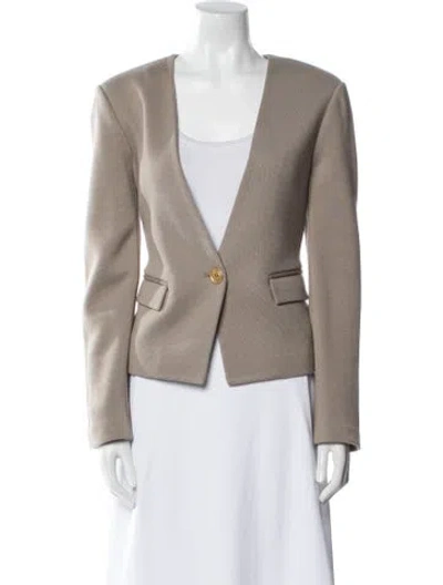 Pre-owned St John Wool Striped Blazer In Neutral