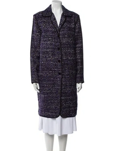 Pre-owned St John Wool Striped Coat In Black