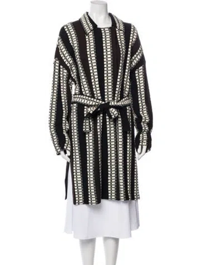 Pre-owned St John Wool Striped Coat W/ Tags In Multi