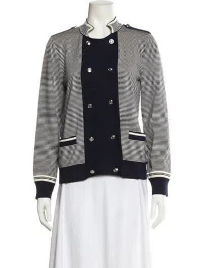 Pre-owned St John Wool Striped Evening Jacket