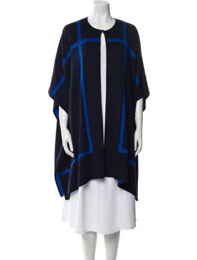 Pre-owned St John Wool Striped Jacket In Blue