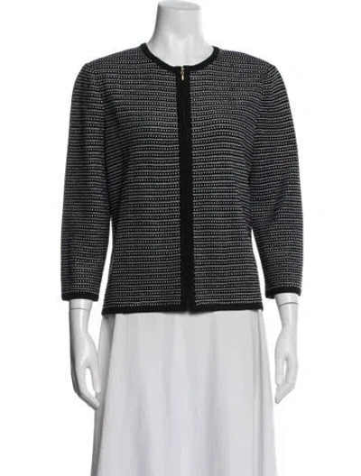 Pre-owned St John Wool Striped Jacket W/ Tags In Multi