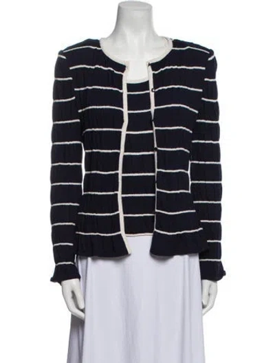 Pre-owned St John Wool Striped Set In Blue