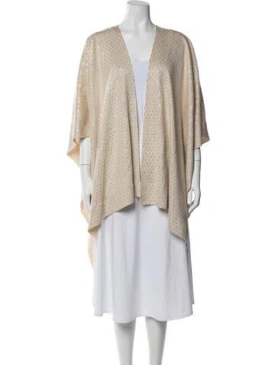 Pre-owned St John Wool Striped Shawl In Gold
