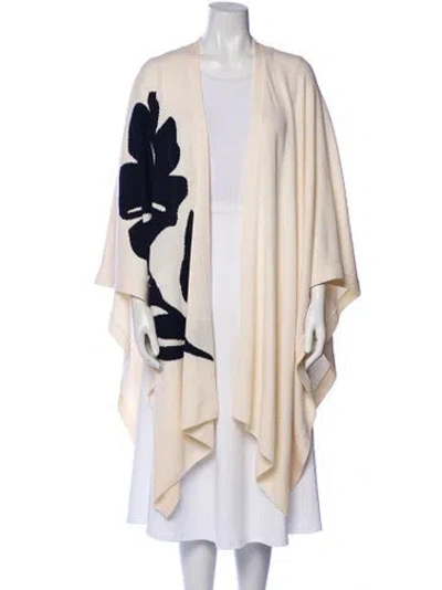 Pre-owned St John Wool Striped Shawl In Neutral