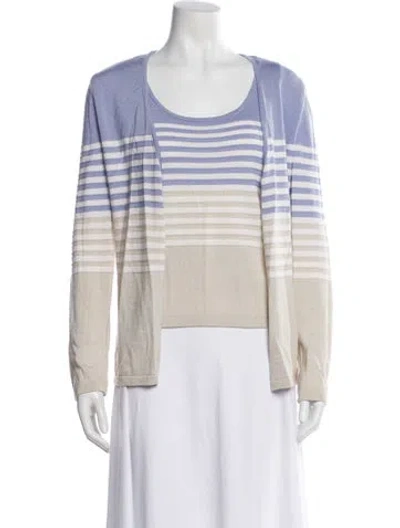 Pre-owned St John Wool Striped Sweater