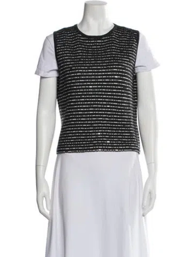 Pre-owned St John Wool Striped Sweater In Black