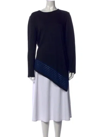 Pre-owned St John Wool Striped Sweater In Black