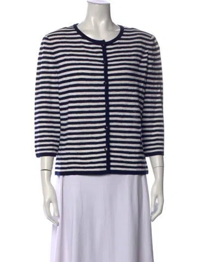 Pre-owned St John Wool Striped Sweater In Black