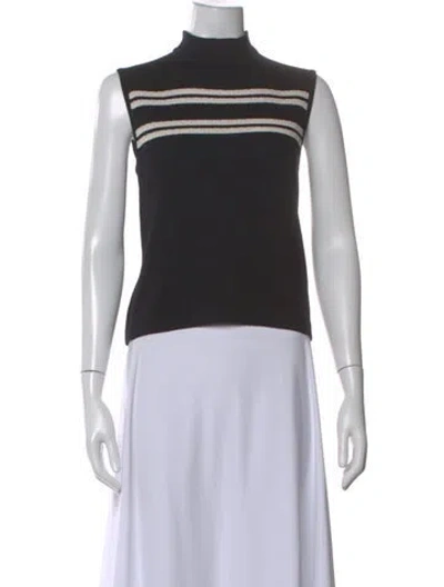 Pre-owned St John Wool Striped Sweater In Gray