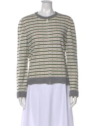 Pre-owned St John Wool Striped Sweater In Multi