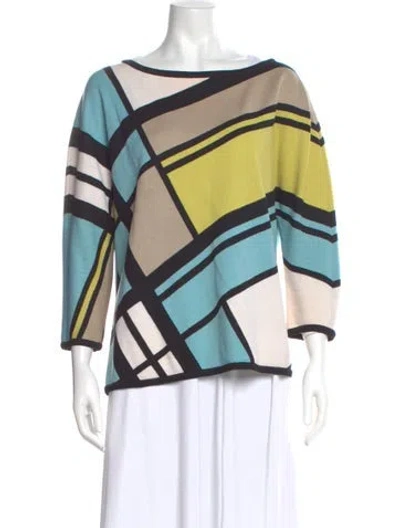 Pre-owned St John Wool Striped Sweater In Multi