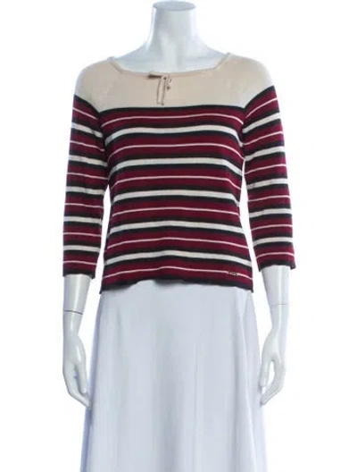 Pre-owned St John Wool Striped Sweater In Multi
