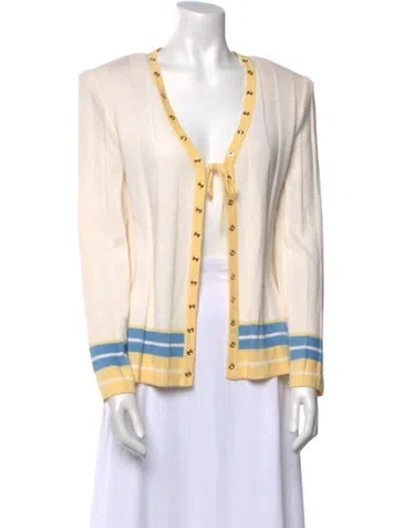 Pre-owned St John Wool Striped Sweater In Neutral