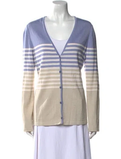 Pre-owned St John Wool Striped Sweater In Neutral