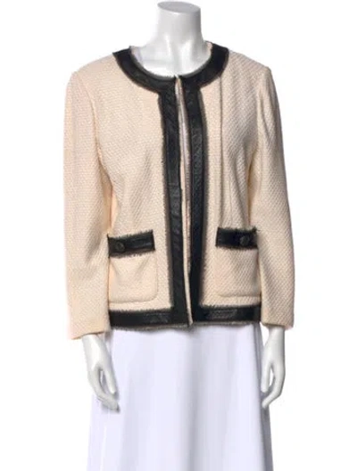 Pre-owned St John Wool Striped Sweater In Neutral