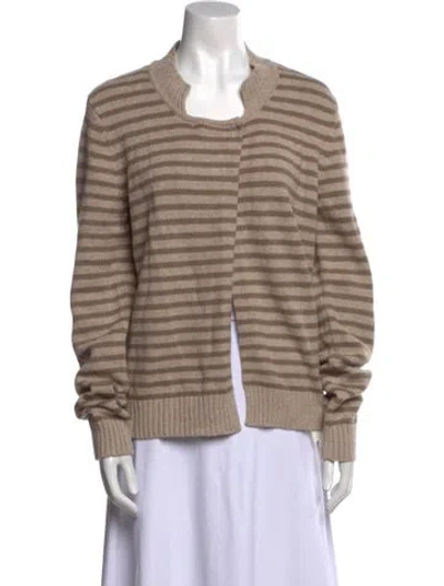 Pre-owned St John Wool Striped Sweater In Neutral