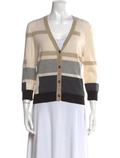 Pre-owned St John Wool Striped Sweater In Neutral