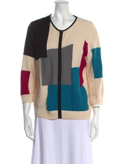 Pre-owned St John Wool Striped Sweater In Neutral