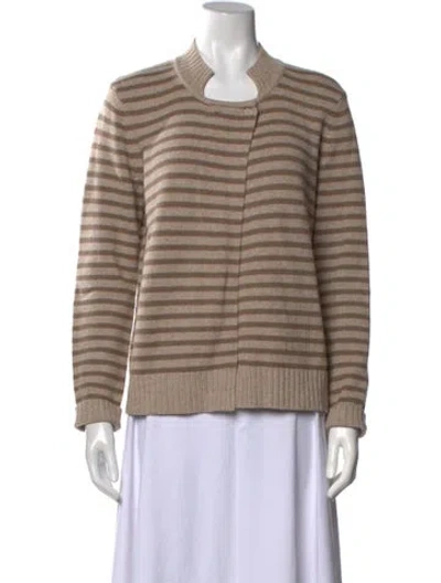 Pre-owned St John Wool Striped Sweater In Neutral