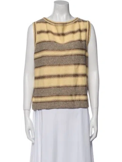 Pre-owned St John Wool Striped Sweater In Neutral