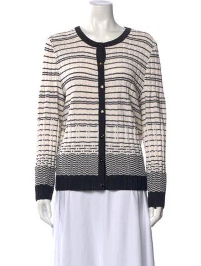 Pre-owned St John Wool Striped Sweater In Neutral