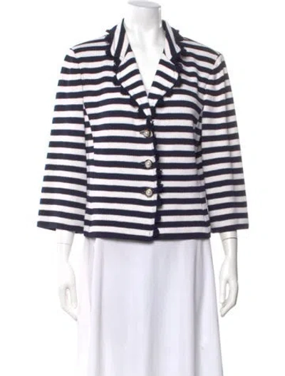 Pre-owned St John Wool Striped Sweater In Neutral