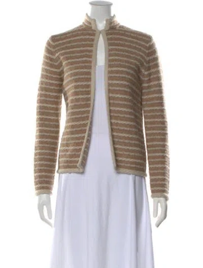 Pre-owned St John Wool Striped Sweater In Neutral