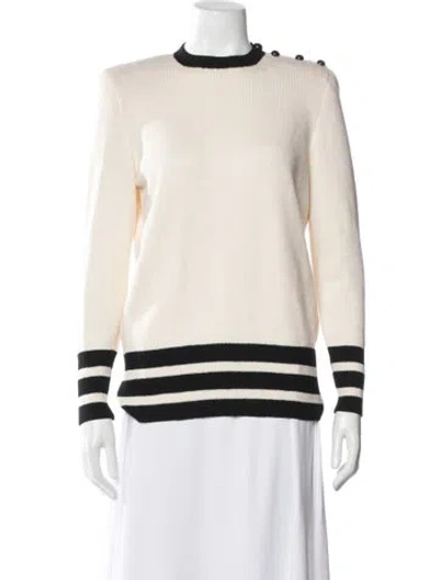 Pre-owned St John Wool Striped Sweater In Neutral