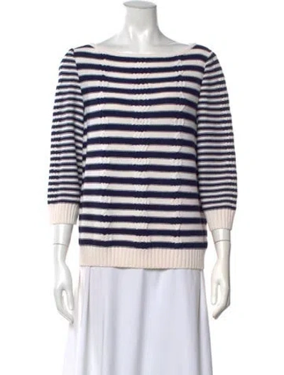 Pre-owned St John Wool Striped Sweater In Neutrals