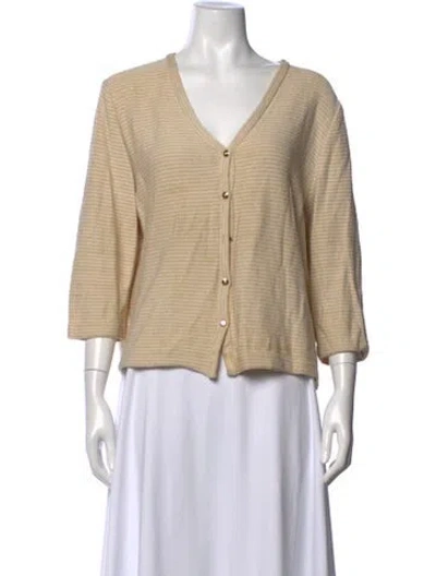 Pre-owned St John Wool Striped Sweater In Neutrals