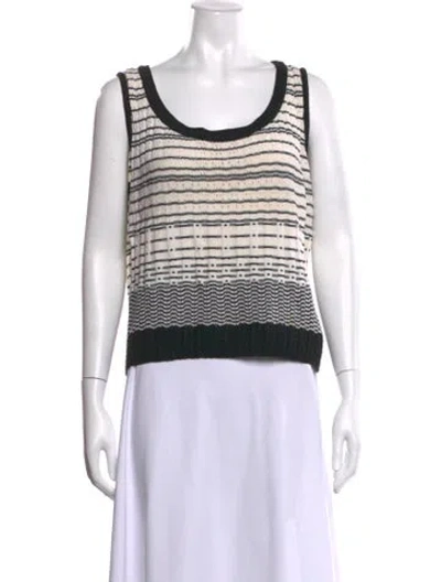 Pre-owned St John Wool Striped Sweater In Neutrals