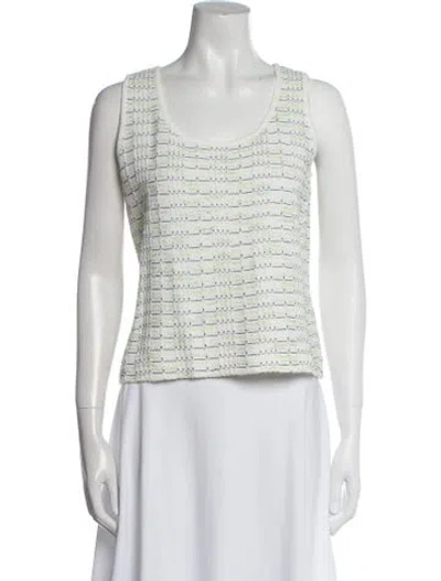 Pre-owned St John Wool Striped Sweater W/ Tags In Blue